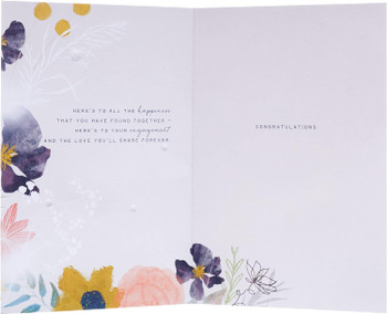 Contemporary Illustrated Embossed Floral Design Engagement Congratulations Card Contemporary Illustrated Embossed Floral Design Engagement Congratulations Card
