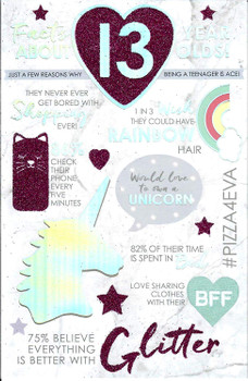 Watermark Facts About 13 Year Olds Birthday Card  