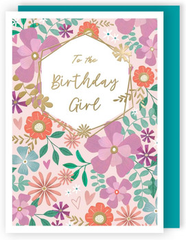 Contemporary Girl Pretty Petals! Birthday Card