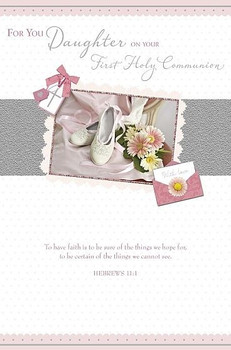 Daughter First Holy Communion Traditional Nice Verse Greeting Card