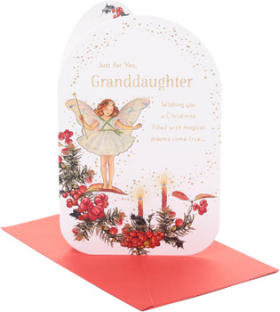 Fairy Girl, Stars and Candles Granddaughter Christmas Card Fairy Girl, Stars and Candles Granddaughter Christmas Card