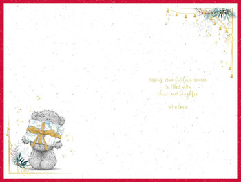 Bear Looking Inside Gift Box Great Granddaughter Christmas Card Bear Looking Inside Gift Box Great Granddaughter Christmas Card