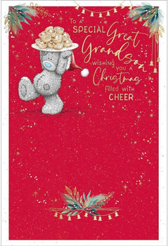Bear Carrying Tray Of Mince Pies Great Grandson Christmas Card Bear Carrying Tray Of Mince Pies Great Grandson Christmas Card