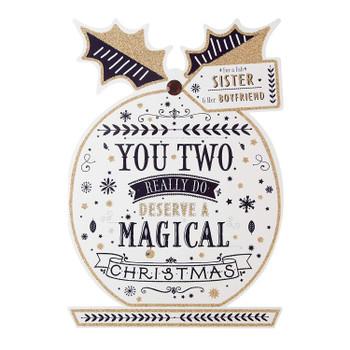 Fab Sister and Boyfriend Christmas Magical Hallmark New Both Of You Card  Medium