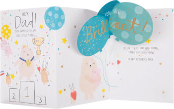 Piccadilly Greetings Vatertagskarte – 'Daddy From Daughter', Mit Niedlichen Hunden, 20,3x15,2 Cm, Made In UK