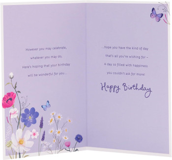 Flowers & Butterflies Design Sister Birthday Card
