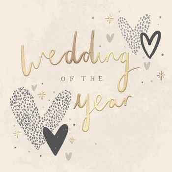 Heart Design Contemporary Luxury Foiled Wedding Congratulations Card
