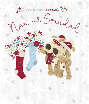 Boofles Near Stockings Nan and Grandad Christmas Card