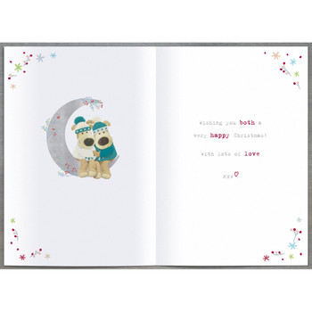 Boofles Sitting On Moon Brother and His Girlfriend Christmas Card