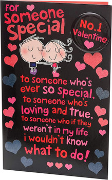 Hearts Design For Someone Special No. 1 Valentine's Day Card with Badge