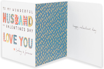 Kindred 3 Fold Design To My Wonderful Husband Valentine's Day Card