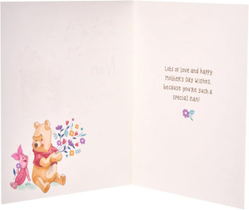 Disney Winnie & Piglet Floral Design Nan Mother's Day Card