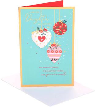 Baubles Design Daughter Christmas Card