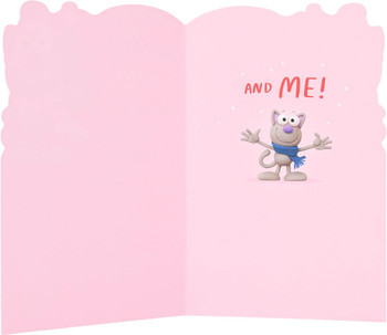 Crackers Cat with Xmas Tree Design Girlfriend Christmas Card