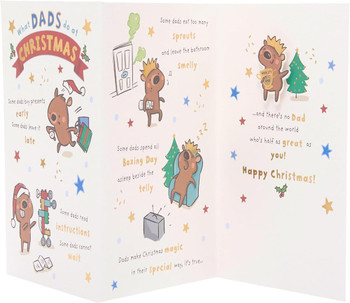 Bear Doing Activities Dad Christmas Card