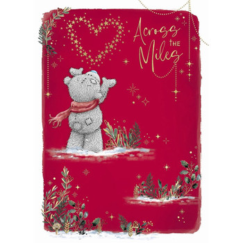 Bear And Hearts Of Stars Across the Miles Christmas Card
