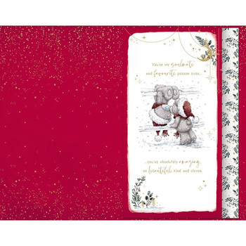 Bears Dancing Fiancée Luxury Handmade Christmas Card