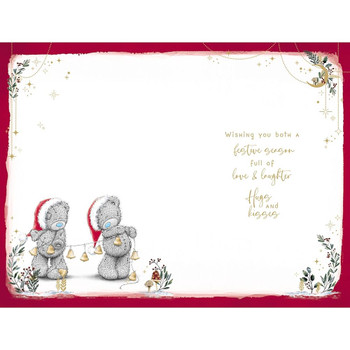Bears With Bells Grandma And Grandad Christmas Card