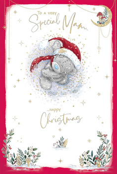 Bear Looking Up In Snow Mam Christmas Card