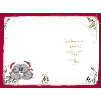 Bears Holding Paws Mum And Dad Christmas Card