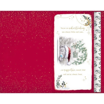 Bear At Door To An Amazing Mum Handmade Christmas Card