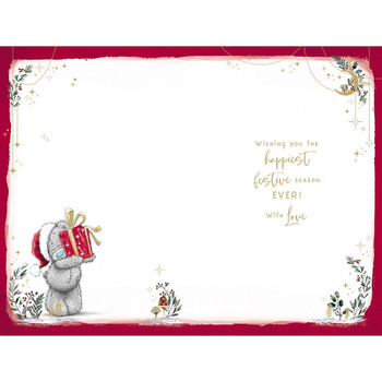 Bear With Large Gift Niece Christmas Card