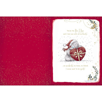 Bear With Heart Shaped Gift One I Love Luxury Handmade Christmas Card