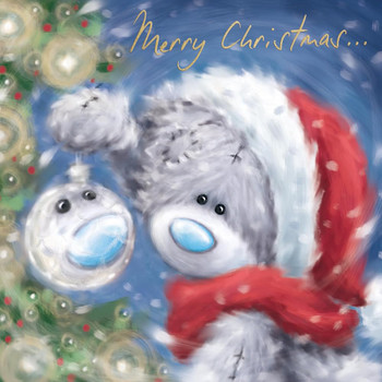 Bear And Bauble Reflection Christmas Card