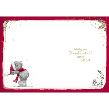 Bear And Candle Christmas Card