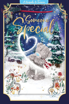 Second Ave Biglietto Di Auguri Natalizio Con Orso E Cuore – A5 (210x148 Mm), Interno Bianco, Con Busta, Carta Di Lino 350 G/m², Riciclabile