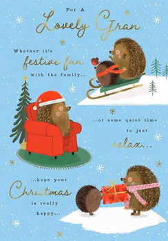 Festive Fun Quiet Relaxation Wishes Gran Christmas Card
