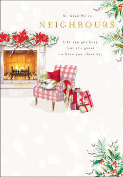 Fireplace Design Neighbours Christmas Card