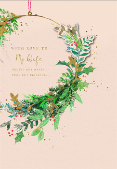Wreath Design Wife Christmas Card
