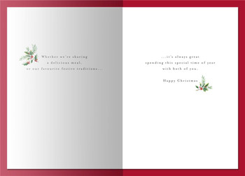 Decorated Tree and Presents Mum & Dad Christmas Card