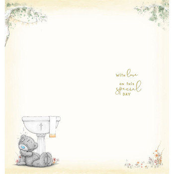 Bear At Font On Your Christening Card