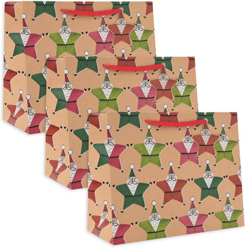 Santa Kraft Design Multipack of 3 Large Gift Bags for Him/Her/Friend Christmas Santa Kraft Design Multipack of 3 Large Gift Bags for Him/Her/Friend Christmas