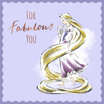 For Fabulous You Fashion Illustration Rapunzel Tangled Design Open Blank Card