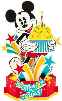 Disney Mickey Mouse with Cupcakes & Stars 3D & Pop Up Birthday Card