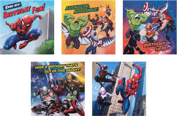 Marvel Comics Pack of 10 in 5 Designs Birthday Cards