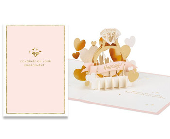 3D Gold Ring Pop Up Design Engagement Congratulations Celebration Card 3D Gold Ring Pop Up Design Engagement Congratulations Celebration Card