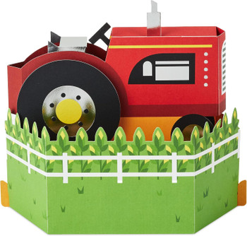 Red Tractor Pop Up Kids Birthday Card