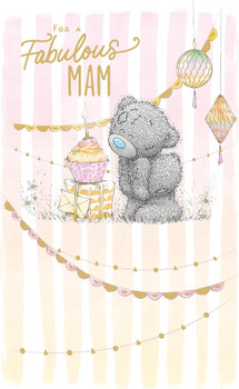 Bear Blowing Out Candle Mam Birthday Card