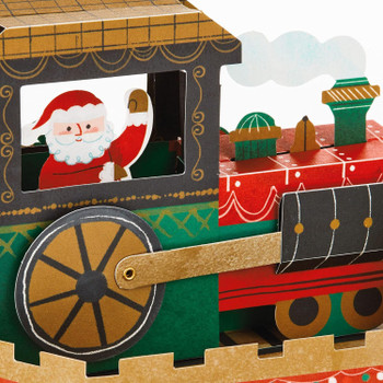 Santa's Polar Express Musical Motion Wheel Pop Up 3D Christmas Card