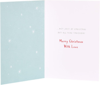 Nutmeg Bear Inside Wreath Grandma Christmas Card