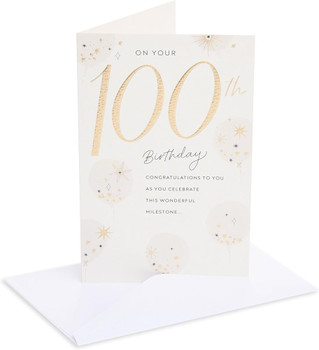 Gold Balloons Design 100th Birthday Card
