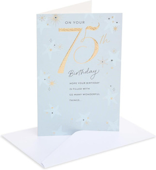 Starry Design 75th Birthday Card