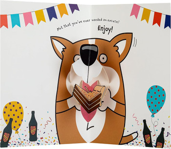 Dog Illustration Pop Up Design Funny Son Birthday Card