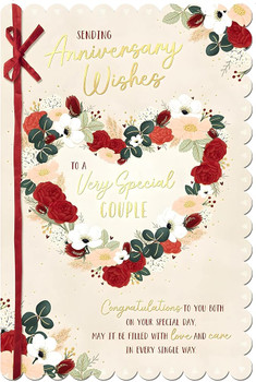 Floral Heart Design Special Couple Anniversary Card