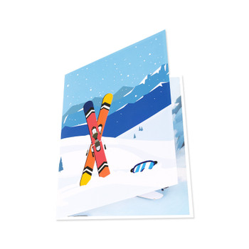Frozen Fun Ski & Snowboard 3D Pop Up Greeting Card