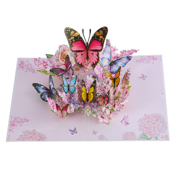 Pink Butterfly 3D Pop Up Greeting Card